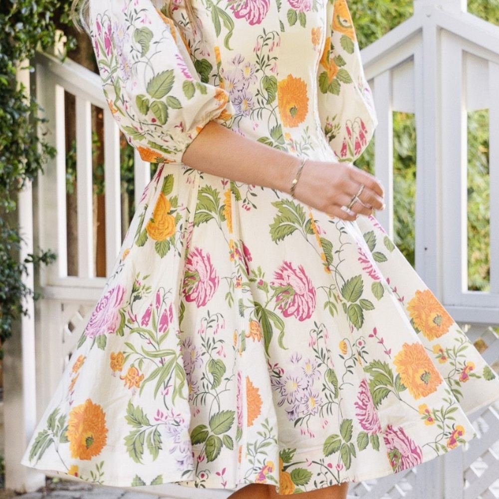 Ivy City Co Floral Mini Dress with Puff Sleeves